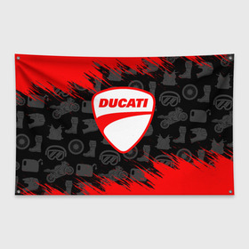 Флаг-баннер с принтом DUCATI [2] в городе Новоалтайск, 100% полиэстер | размер 67 х 109 см, плотность ткани — 95 г/м2; по краям флага есть четыре люверса для крепления | ducati | moto | дукати | мото | мотоцикл