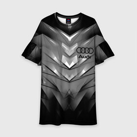 Детское платье 3D с принтом AUDI. в городе Новоалтайск, 100% полиэстер | прямой силуэт, чуть расширенный к низу. Круглая горловина, на рукавах — воланы | abstract | audi | auto | brand | car | geometry | sport | texture | абстракция | авто | автомобильные | ауди | бренд | геометрия | классика | машины | модные | спорт | стиль | текстура