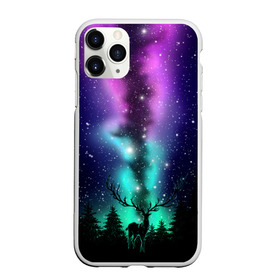 Чехол для iPhone 11 Pro матовый с принтом Силуэт оленя северное сияние в городе Новоалтайск, Силикон |  | Тематика изображения на принте: ели | елки | звезды | зверь | лес | лось | ночь | олень | рога | северное сияние | силуэт