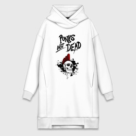 Платье-худи хлопок с принтом Punks not dead в городе Новоалтайск,  |  | punk | punks | punks not dead | skull | ирокез | панк | панк не мёртв | панк не умер | панк череп | череп | череп с ирокезом