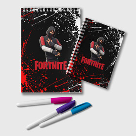 Блокнот с принтом FORTNITE x IKONIK в городе Новоалтайск, 100% бумага | 48 листов, плотность листов — 60 г/м2, плотность картонной обложки — 250 г/м2. Листы скреплены удобной пружинной спиралью. Цвет линий — светло-серый
 | Тематика изображения на принте: deadmau5 | fortnite | fortnite 2 | fortnite x маршмелло | ikonik | marshmello | ninja | ninja streamer | raven | travis scott | ворон | иконик | ниндзя | пили | рейвен | трэвис скотт | фортнайт