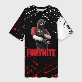 Платье-футболка 3D с принтом FORTNITE x IKONIK в городе Новоалтайск,  |  | deadmau5 | fortnite | fortnite 2 | fortnite x маршмелло | ikonik | marshmello | ninja | ninja streamer | raven | travis scott | ворон | иконик | ниндзя | пили | рейвен | трэвис скотт | фортнайт