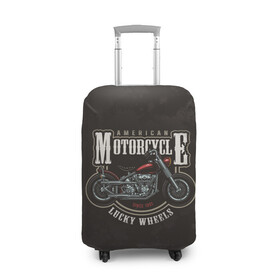 Чехол для чемодана 3D с принтом AMERICAN MOTORCYCLE | АМЕРИКАНСКИЙ МОТОЦИКЛ (Z) в городе Новоалтайск, 86% полиэфир, 14% спандекс | двустороннее нанесение принта, прорези для ручек и колес | 2020 | auto | bike | moto | motorcycle | sport | авто | автомобиль | автомобильные | байк | бренд | марка | машины | мото | мотоциклы | спорт