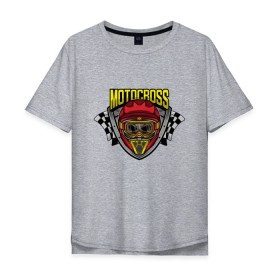 Мужская футболка хлопок Oversize с принтом MotoCross (Z) в городе Новоалтайск, 100% хлопок | свободный крой, круглый ворот, “спинка” длиннее передней части | 2020 | auto | bike | moto | motorcycle | sport | авто | автомобиль | автомобильные | байк | бренд | марка | машины | мото | мотоциклы | спорт