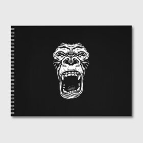 Альбом для рисования с принтом Face of gorilla в городе Новоалтайск, 100% бумага
 | матовая бумага, плотность 200 мг. | арт | горилла | животные | звери | картинка | лицо гориллы | обезьяна | рисунок