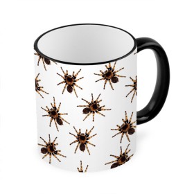 Кружка с принтом В пауках в городе Новоалтайск, керамика | ёмкость 330 мл | pattern | spider | джунгли | дикие | животные | жуки | звери | лапы | мерзкие | монстр | насекомые | паттерн | паук | пауки | паутина | паучок | птицеед | страшный | существа | тараканы | тарантул | тропики