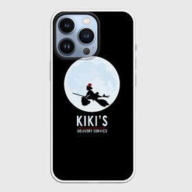 Чехол для iPhone 13 Pro с принтом KIKIS DELIVERY SERVICE. Кики на фоне Луны в городе Новоалтайск,  |  | Тематика изображения на принте: delivery | kiki | service | аниме | ведьмина | ведьмочка | горо | дзидзи | доставки | замок | кики | магия | миядзаки | служба | тоторо | хаяо | ходячий