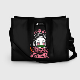 Сумка-шоппер 3D с принтом KIMETSU NO YAIBA NEZUKO в городе Новоалтайск, 100% полиэстер | застегивается на металлическую кнопку; внутренний карман застегивается на молнию. Стенки укреплены специальным мягким материалом, чтобы защитить содержимое от несильных ударов
 | demon slayer | kimetsu no yaiba | nezuko | shinobu | slayer | tanjiro | zenitsu | гию томиока | зенитцу | иноске хашибира | клинок рассекающий демонов | незуко | танджиро | шинобу кочо