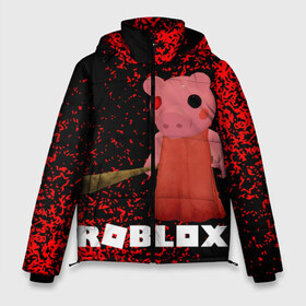 Мужская зимняя куртка 3D с принтом Roblox piggy Свинка Пигги в городе Новоалтайск, верх — 100% полиэстер; подкладка — 100% полиэстер; утеплитель — 100% полиэстер | длина ниже бедра, свободный силуэт Оверсайз. Есть воротник-стойка, отстегивающийся капюшон и ветрозащитная планка. 

Боковые карманы с листочкой на кнопках и внутренний карман на молнии. | Тематика изображения на принте: game | gamer | logo | minecraft | piggi | roblox | simulator | игра | конструктор | лого | пигги | свинья | симулятор | строительство | фигура