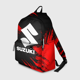 Рюкзак 3D с принтом SUZUKI. в городе Новоалтайск, 100% полиэстер | лямки с регулируемой длиной, сверху петелька, чтобы рюкзак можно было повесить на вешалку. Основное отделение закрывается на молнию, как и внешний карман. Внутри два дополнительных кармана, один из которых закрывается на молнию. По бокам два дополнительных кармашка | abstract | auto | brand | car | geometry | sport | suzuki | texture | абстракция | авто | автомобильные | бренд | геометрия | классика | машины | модные | спорт | стиль | сузуки | текстура