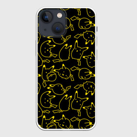 Чехол для iPhone 13 mini с принтом Покемоны в городе Новоалтайск,  |  | doodling | pikachu | pokemon | textures | дудлинг | желтый покемон | пика пика | пикачу | покемон | покемоны | стикербомбинг | текстуры | фон
