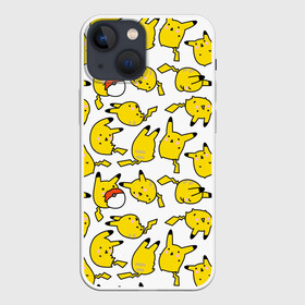Чехол для iPhone 13 mini с принтом Пикачу в городе Новоалтайск,  |  | doodling | pikachu | pokemon | textures | дудлинг | желтый покемон | пика пика | пикачу | покемон | покемоны | стикербомбинг | текстуры | фон