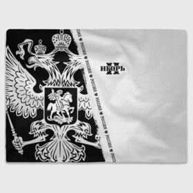 Плед 3D с принтом Игорь в городе Новоалтайск, 100% полиэстер | закругленные углы, все края обработаны. Ткань не мнется и не растягивается | russia | белая | большой | гари | гарик | герб | игорёк | игорь | игоряша | имена | именная | имя | надпись | орел | патриот | подпись | полоса | потертости | российская федерация | россия | рф | с именем