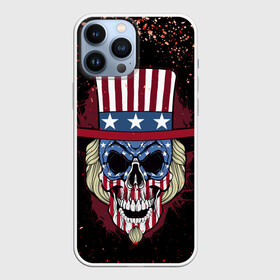 Чехол для iPhone 13 Pro Max с принтом Американский череп | American Skull (Z) в городе Новоалтайск,  |  | Тематика изображения на принте: shaman | skull | вождь | гот | дух | кладбище | крылья | мертвец | мертвый | панк | перья | рок | скелет | череп | шаман | эмо