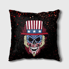 Подушка 3D с принтом Американский череп | American Skull (Z) в городе Новоалтайск, наволочка – 100% полиэстер, наполнитель – холлофайбер (легкий наполнитель, не вызывает аллергию). | состоит из подушки и наволочки. Наволочка на молнии, легко снимается для стирки | shaman | skull | вождь | гот | дух | кладбище | крылья | мертвец | мертвый | панк | перья | рок | скелет | череп | шаман | эмо