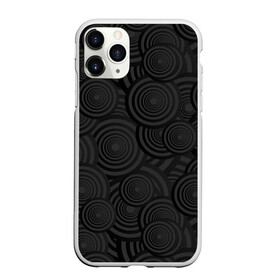 Чехол для iPhone 11 Pro Max матовый Круги черный узор геометрия: в городе Новоалтайск, Силикон | | геометрия | круги | мрачный | обычный | повседневность | простой | серый | темные | узор | черный