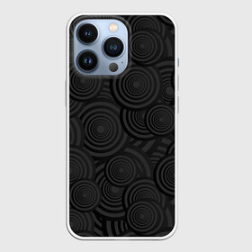 Чехол для iPhone 13 Pro с принтом Круги черный узор геометрия в городе Новоалтайск,  |  | Тематика изображения на принте: геометрия | круги | мрачный | обычный | повседневность | простой | серый | темные | узор | черный