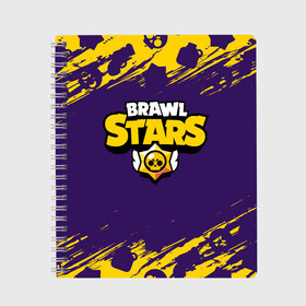 Тетрадь с принтом BRAWL STARS БРАВЛ СТАРС в городе Новоалтайск, 100% бумага | 48 листов, плотность листов — 60 г/м2, плотность картонной обложки — 250 г/м2. Листы скреплены сбоку удобной пружинной спиралью. Уголки страниц и обложки скругленные. Цвет линий — светло-серый
 | 8 bit | 8бит | brawl | cnfhc | crow | hfdk | leon | logo | sandy | skull | spike | stars | бравл | бравла | браво | игра | игры | икфцд | кроу | леон | лого | логотип | символ | спайк | старс | старса | сэнди | череп | ыефкы