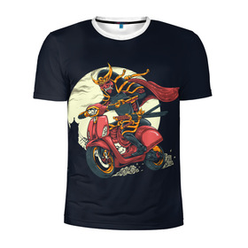 Мужская футболка 3D спортивная с принтом Samurai Biker (Z) в городе Новоалтайск, 100% полиэстер с улучшенными характеристиками | приталенный силуэт, круглая горловина, широкие плечи, сужается к линии бедра | 2020 | auto | bike | moto | motorcycle | samurai | sport | авто | автомобиль | автомобильные | байк | бренд | буке | воин | вояк | марка | машины | мононофу | мото | мотоциклы | мститель | мушя | ниндзя | сабурай | самурай | слуга