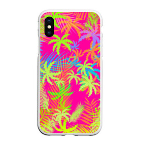 Чехол для iPhone XS Max матовый с принтом ПАЛЬМЫ ТРОПИКИ в городе Новоалтайск, Силикон | Область печати: задняя сторона чехла, без боковых панелей | hotline miami | neon | new retro wave | outrun | outrun electro | palmen | pink | rainbow | retro | retrowave | summer | synth | synthwave | tropical | лето | неон | пальмы | радуга | ретро | розовый | тропики | хотлайн майами | цветы