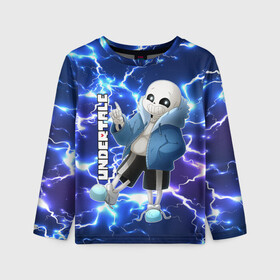 Детский лонгслив 3D с принтом UNDERTALE | АНДЕРТЕЙЛ в городе Новоалтайск, 100% полиэстер | длинные рукава, круглый вырез горловины, полуприлегающий силуэт
 | asriel dreemurr | chara | fire | frisk | gaster blaster | heart | sans | space | undertale | азриэль дримурр | андертейл | гастер | космос | меттатон | огонь | санс | сердце | фриск | чара