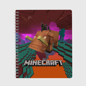 Тетрадь с принтом Майнкрафт Minecraft Hoglin в городе Новоалтайск, 100% бумага | 48 листов, плотность листов — 60 г/м2, плотность картонной обложки — 250 г/м2. Листы скреплены сбоку удобной пружинной спиралью. Уголки страниц и обложки скругленные. Цвет линий — светло-серый
 | 1.16 | hoglin | minecraft | nether | майнкрафт | хоглин