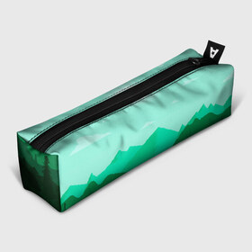Пенал 3D с принтом Горы пейзаж дикая природа в городе Новоалтайск, 100% полиэстер | плотная ткань, застежка на молнии | Тематика изображения на принте: вектор | горы | зеленый | лето | образ | отдых | пейзаж | природа | рисунок | силуэт | солнце