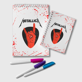 Блокнот с принтом METALLICA (Z) в городе Новоалтайск, 100% бумага | 48 листов, плотность листов — 60 г/м2, плотность картонной обложки — 250 г/м2. Листы скреплены удобной пружинной спиралью. Цвет линий — светло-серый
 | Тематика изображения на принте: kurt kobein | metallica | rock | курт кобейн | металика | металлика | рок | супер звезда