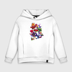 Детское худи Oversize хлопок с принтом Brawl STARS в городе Новоалтайск, френч-терри — 70% хлопок, 30% полиэстер. Мягкий теплый начес внутри —100% хлопок | боковые карманы, эластичные манжеты и нижняя кромка, капюшон на магнитной кнопке | brawl | leon | moba | stars | supercell | игра