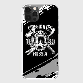 Чехол для iPhone 12 Pro Max с принтом FIREFIGHTER 1649 RUSSIA в городе Новоалтайск, Силикон |  | Тематика изображения на принте: 112 | 27 декабря | firefighter | багор | белая | герб | гкчс | знак | лого | логотип | маска | мчс | мчсник | пожарная охрана | пожарник | пожарный | пч | россии | рф | серая | символ | служба | состаренная