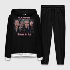 Женский костюм 3D (с толстовкой) с принтом BLACKPINK в городе Новоалтайск,  |  | black pink | blackpink | how you like that | jenni | jennie | jiso | jisoo | k pop | kpop | lisa | rose | блэк пинк | блэкпинк | джени | дженни | джизо | джисо | джисоо | к поп | кей поп | корея | лиза | лиса | роза | роуз | роус | черно розовый