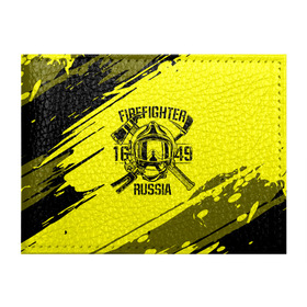Обложка для студенческого билета с принтом FIREFIGHTER 1649 RUSSIA в городе Новоалтайск, натуральная кожа | Размер: 11*8 см; Печать на всей внешней стороне | 112 | firefighter | багор | герб | гкчс | желтая | знак | лого | логотип | мчс | мчсник | пожарная охрана | пожарник | пожарный | пч | россии | рф | серая | символ | служба | спасатель | спасения | топор | флаг