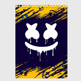 Скетчбук с принтом MARSHMELLO МАРШМЕЛЛОУ в городе Новоалтайск, 100% бумага
 | 48 листов, плотность листов — 100 г/м2, плотность картонной обложки — 250 г/м2. Листы скреплены сверху удобной пружинной спиралью | face | logo | marsh | marshmallow | marshmello | marshmelo | mello | smile | лицо | лого | маршмеллов | маршмеллоу | маршмеллу | маршмело | маршмелов | маршмелоу | маска | музыка | рожица | символ | смайл | улыбка