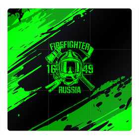 Магнитный плакат 3Х3 с принтом FIREFIGHTER 1649 RUSSIA в городе Новоалтайск, Полимерный материал с магнитным слоем | 9 деталей размером 9*9 см | 112 | firefighter | багор | герб | гкчс | зеленая | знак | лого | логотип | мчс | мчсник | пожарная охрана | пожарник | пожарный | пч | россии | рф | серая | символ | служба | спасатель | спасения | топор | флаг