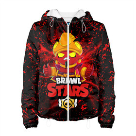 Женская куртка 3D с принтом BRAWL STARS EVIL GENE. в городе Новоалтайск, ткань верха — 100% полиэстер, подклад — флис | прямой крой, подол и капюшон оформлены резинкой с фиксаторами, два кармана без застежек по бокам, один большой потайной карман на груди. Карман на груди застегивается на липучку | brawl stars | crow | evil gene | gale | leon | leon shark | max | sally leon | shark | sprout | tara | virus 8 bit | werewolf leon | акула | берли | бравл старс | ворон | джин | макс | оборотень