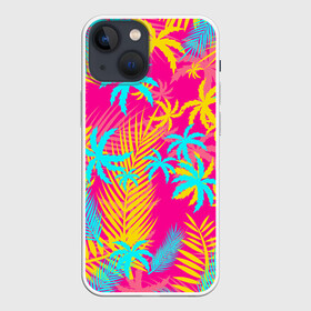 Чехол для iPhone 13 mini с принтом НЕОНОВЫЕ ПАЛЬМЫ   НЕОН   NEON в городе Новоалтайск,  |  | abstraction | geometry | hexagon | neon | paints | palmen | stripes | texture | triangle | абстракция | брызги | геометрия | краски | неон | неоновые пальмы | неоновый | пальмы | соты | текстура