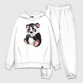 Мужской костюм хлопок OVERSIZE с принтом Панденыш | Panda в городе Новоалтайск,  |  | animal | animals | bear | bears | line | panda | pands | sky | беар | бир | детская | детское | животные | медведь | медвежонок | облака | облачки | панда | подарок | самолёт | самолетик