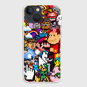 Чехол для iPhone 13 mini с принтом Pixel в городе Новоалтайск,  |  | doodling | tiles | герой | дудлинг | игры | изображение | коллаж | ретро | тайлы | фон | элемент