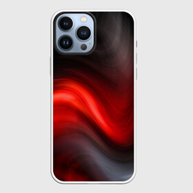 Чехол для iPhone 13 Pro Max с принтом BLACK RED WAVES | АБСТРАКЦИЯ в городе Новоалтайск,  |  | Тематика изображения на принте: abstraction | geometry | hexagon | neon | paints | stripes | texture | triangle | абстракция | брызги | геометрия | краски | неон | неоновый | соты | текстура