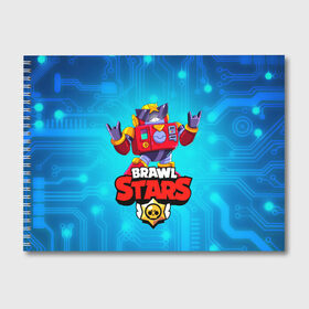 Альбом для рисования с принтом Вольт - Brawl Stars в городе Новоалтайск, 100% бумага
 | матовая бумага, плотность 200 мг. | Тематика изображения на принте: bolt | surge | volt | бравл | бравлер | бравлпасс | бравлстарс | бравлстарсигра | бравлстарсновыйперс | бравлы | новый перс | перс бравл | робот | сурдж | сурж