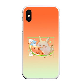 Чехол для iPhone XS Max матовый с принтом Семейство Тоторо ест арбуз в городе Новоалтайск, Силикон | Область печати: задняя сторона чехла, без боковых панелей | Тематика изображения на принте: аниме | арбуз | арт | вкуснота | вкусняшка | гибли | кот | котобус | котя | красный | лето | миядзаки хаяо | мой сосед тоторо | персонаж | рамка | розовый | сочный | студия гибли | тоторо | фрукт | ягода