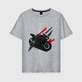 Женская футболка хлопок Oversize с принтом MOTO LIFE (Z) в городе Новоалтайск, 100% хлопок | свободный крой, круглый ворот, спущенный рукав, длина до линии бедер
 | 2020 | auto | bike | moto | motorcycle | sport | авто | автомобиль | автомобильные | байк | бренд | марка | машины | мото | мотоциклы | спорт