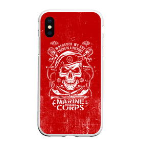Чехол для iPhone XS Max матовый Морская пехота: в городе Новоалтайск, Силикон | Область печати: задняя сторона чехла, без боковых панелей | army | армейка | армия | берет | бф | вмс | вмф | военно | войска | герб | дкбф | знак | красная | ксф | кчф | лого | мичман | море | морпех | морская | морские | морской | моряк | орел | пехота | подводник
