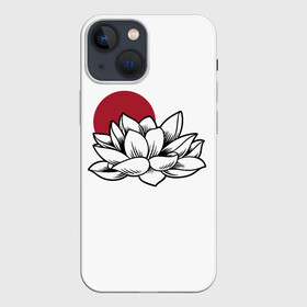 Чехол для iPhone 13 mini с принтом КУВШИНКА НИМФЕЯ | WATER LILY (Z) в городе Новоалтайск,  |  | japan | nymphaea | water lily | асихара но накацукуни | водная лилия | государство япония | кувшинка | куколка | нимфея | ниппон | нихон | ооясимагуни | страна восходящего солнца | традиции | традиция | цветы