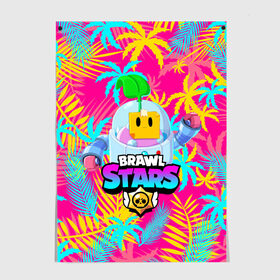 Постер с принтом BRAWL STARS SPROUT TROPICAL в городе Новоалтайск, 100% бумага
 | бумага, плотность 150 мг. Матовая, но за счет высокого коэффициента гладкости имеет небольшой блеск и дает на свету блики, но в отличии от глянцевой бумаги не покрыта лаком | bibi | brawl stars | coach mike | crow | evil gene | gale | gene | leon | leon shark | max | mecha crow | mortis | mr.p | nani | phoenix | sally leon | sandy | spike | sprout | surge | tara | virus 8 bit | werewolf | волна | ворон | джин | л