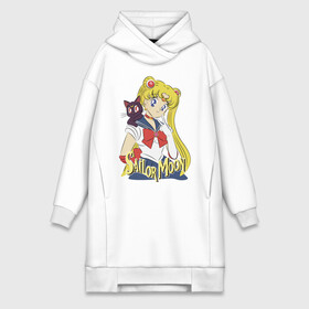 Платье-худи хлопок с принтом Sailor Moon  Luna в городе Новоалтайск,  |  | cat | girl | kitty | luna | moon | sailor moon | sailormoon | девочка | кот | котик | котэ | кошка | луна | мультяшка | сейлормун | сэйлор мун