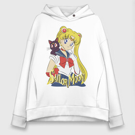 Женское худи Oversize хлопок с принтом Sailor Moon & Luna в городе Новоалтайск, френч-терри — 70% хлопок, 30% полиэстер. Мягкий теплый начес внутри —100% хлопок | боковые карманы, эластичные манжеты и нижняя кромка, капюшон на магнитной кнопке | cat | girl | kitty | luna | moon | sailor moon | sailormoon | девочка | кот | котик | котэ | кошка | луна | мультяшка | сейлормун | сэйлор мун