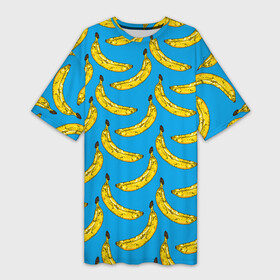 Платье-футболка 3D с принтом Go Bananas в городе Новоалтайск,  |  | food | fruits | банан | бананчики | бананы | вкусняшки | десерт | джунгли | еда | летний | лето | море | обезьяна | овощи | океан | острова | отдых | отпуск | пальмы | плоды | пляж | природа | рай | сладкие