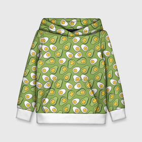 Детская толстовка 3D с принтом Avocado and Eggs в городе Новоалтайск, 100% полиэстер | двухслойный капюшон со шнурком для регулировки, мягкие манжеты на рукавах и по низу толстовки, спереди карман-кенгуру с мягким внутренним слоем | avo | avocado | avoegg | egg | eggs | авокадо | яйца