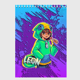 Скетчбук с принтом BRAWL STARS LEON в городе Новоалтайск, 100% бумага
 | 48 листов, плотность листов — 100 г/м2, плотность картонной обложки — 250 г/м2. Листы скреплены сверху удобной пружинной спиралью | bibi | brawl | brawl stars | crow | leon | stars | бравл | бравл старс | браво старс | игра | компьютерная | кров | леон | онлайн | старс
